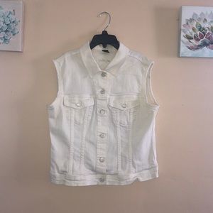 London Jean White jacket Vest SZ Large